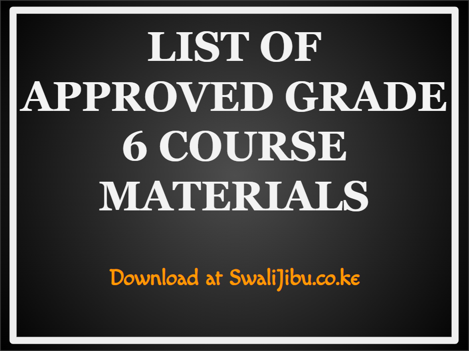 LIST OF APPROVED GRADE 6 COURSE MATERIALS 2023